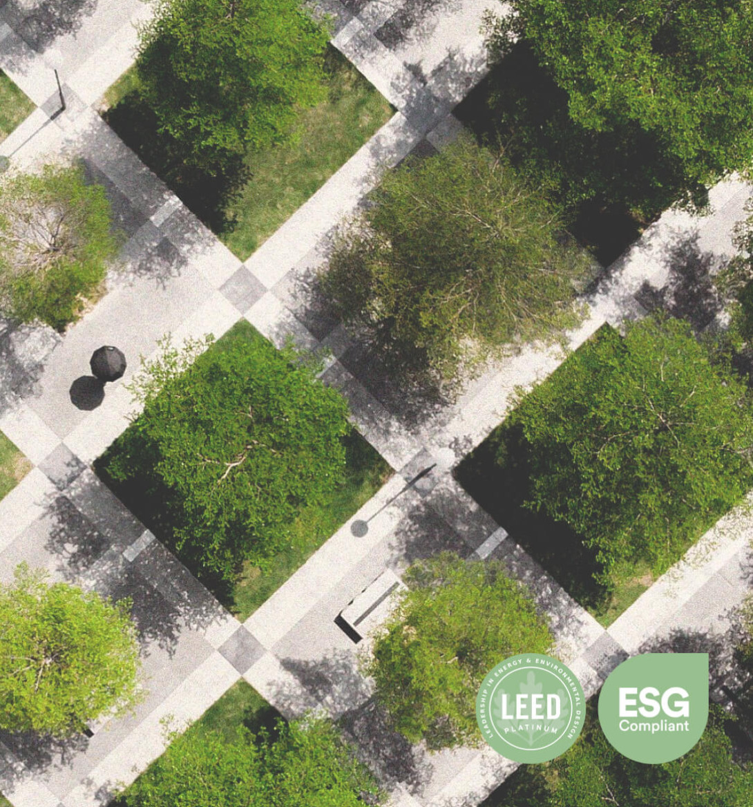 Palma Uptown Offices adheres to ESG principles and meets the highest  <img src='/files/Icons/icon.sustainability.roof.svg' /> LEED Platinum certification criteria